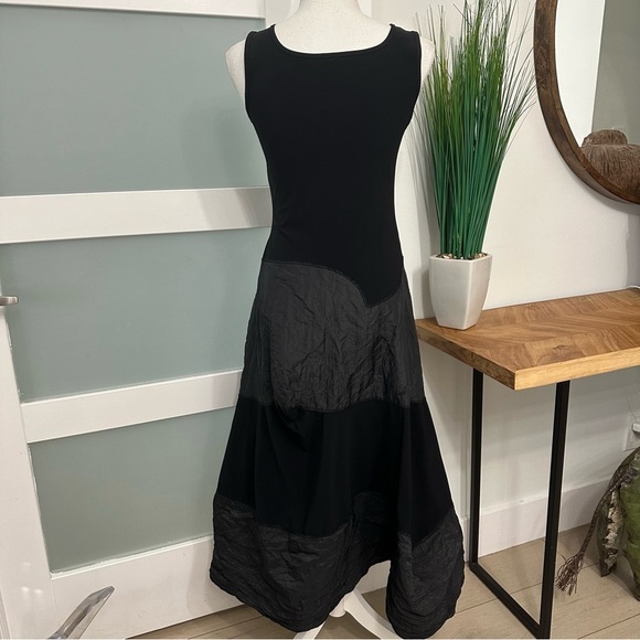 iNDiES Sleeveless Mixed Media Midi Dress SZ 2 EU Black Whimsigoth Holiday EUC - Picture 10 of 10